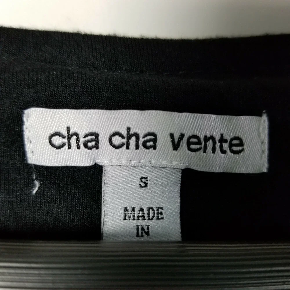 Cha Cha‎ Venti Womens Tunic Size S Black Stretchy Floral Mandolin Print Blouse - Picture 4 of 6